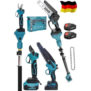 Germany Steel 989VH Otomatik Yağlama Ağaç Budama Şarjlı Testere ve Dal Budama Makası 2 Makine Teleskopik Uyumlu