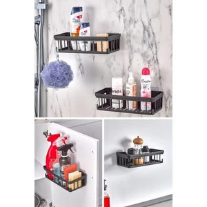 2 Adet Oslo Banyo Düzenleyici Şampuanlık Sabunluk 2'li Set Kendinden Yapışkanlı Duş Rafı Organizer