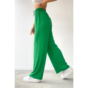 Kadın Beli Lastikli Bürümcük Palozzo Palozzo Pantolon
