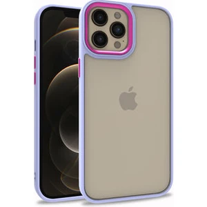Apple iPhone 12 Pro Max Uyumlu Inci Kılıf Kenarı Silikon Arkası Sert P.c Zore Flora Kapak