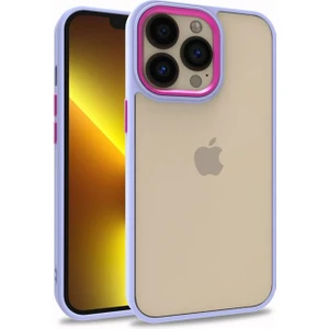 Apple iPhone 13 Pro Uyumlu Inci Kılıf Kenarı Silikon Arkası Sert P.c Zore Flora Kapak
