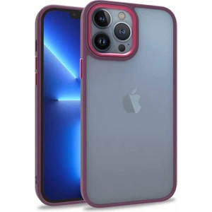 Apple iPhone 13 Pro Max Uyumlu Inci Kılıf Kenarı Silikon Arkası Sert P.c Zore Flora Kapak
