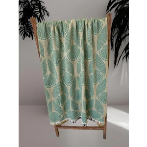 Filda Store Kavak Ağacı Lifinden El Dokuması Midye Desen, Jakarlı, Premium Kalite, Peştemal, Plaj Havlusu, Pareo