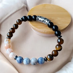 Mga Doğaltaş Başarı Bilekliği Kaplan Gözü Taşı Sodalit Taşı Sitrin Taşı Oniks Taşı Hematit Taşı Başarı Bileklik