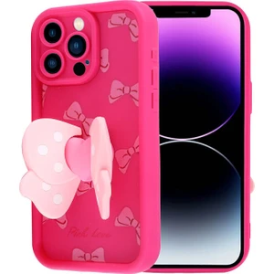Techno Guru iPhone 14 Pro Max Kılıf Kamera Korumalı Kelebek Figürlü Kapya Kapak