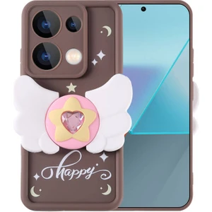 Techno Guru Poco M6 Pro 4g Kılıf Kamera Korumalı Kelebek Figürlü Kapya Kapak