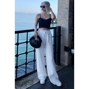 Kadın Beli Lastikli Günlük Kullanışlı Palazzo Pantolon