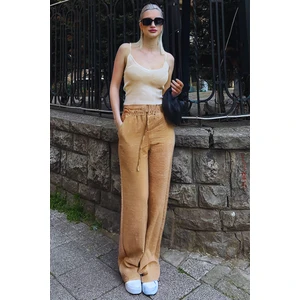 Kadın Beli Lastikli Günlük Kullanışlı Palazzo Pantolon