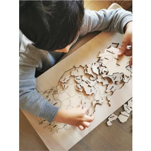 Ahşap Türkiye Haritası, Yapboz, Puzzle Streçli/kutusuz - (50X27,50CM)