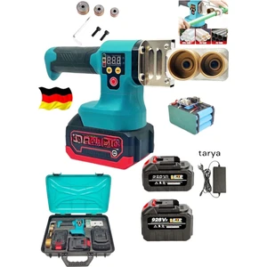 Dynamic Max Alman 928VF 15 Pilli Çift Akü Plastik Pvc Boru Kaynak Makinası Kalıp Kafa Hediyeli