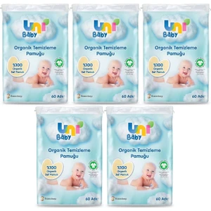 Uni Baby Bebek Temizleme Pamuğu 60 Adet Tekli Pk (5 Li Set)