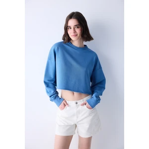FT Crop Mavi Sweatshirt