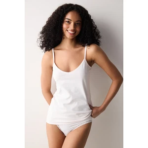 V Neck Cotton Beyaz Cami Atlet