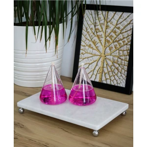 Doğal Mermer Ayaklı Dekor Sunumluk Stant 27X17 cm Orta Boy