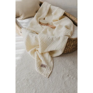 Kenar Dikişli  Ekru Müslin 4 Katlı Müslin Kenar Dikişli 100X100CM  By Zeypba