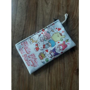 Owl Bag Sanrio Karakterleri Hello Kity And Friends Beyaz Desenli Tasarım Kalaemlik - Cüzdan