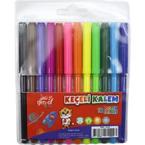 Yıkanabilir Keçeli Boya Kalemi 12 Renk (GEN-6130)