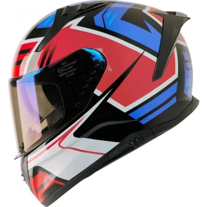 Mts M-801 Thanos Mavi-Beyaz Güneş Vizörlü Kask (Mavi Camlı)