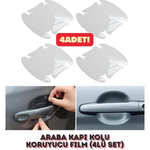 4 Adet Çizilme Önleyici Koruma Araç Kapı Kolu Koruyucu Film