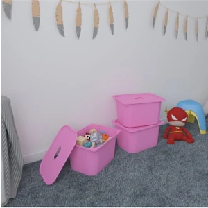 3 Adet Pembe Derin Kapaklı Oyuncak Sepeti 3DS3K