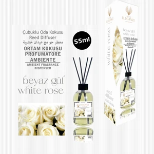 Elegance Vip Perfume Beyaz Gül Reed Diffuser Bambu Çubuklu Oda Kokusu 55 ml