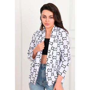 Kadın-Desenli Yarım Kol Ceket 1035-22