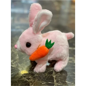 Newayer Elektronik Sesli Pilli Zıplayan Hareketli Havuçlu Peluş Tavşan 18X17 cm