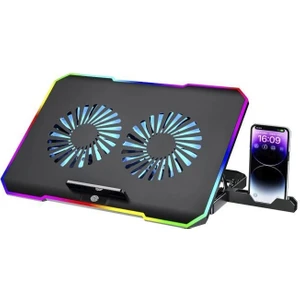 Cf-04 Ayarlanabilir Dizüstü Bilgisayar Rgb Soğutma Fanı Siyah