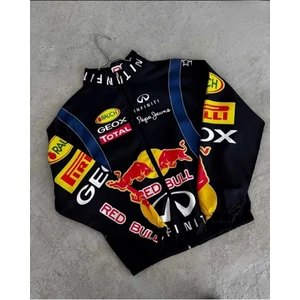 By Srt Giyim Unisex Paraşüt Kumaş Oversize Baskılı Siyah Rüzgarlık Yağmurluk