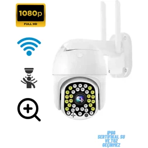 360 Derece Yönlendirilebilir Wifi Akıllı  Haraket Sensörlü Takip 4x Zoom Ip Su Geçirmez Iç Dış Mekan Kamera 32 Ledli 1080P BLM05
