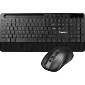 KM-9676 Siyah Multimedya Tablet-Telefon Standlı Klavye + Mouse Set