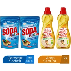 Arap Sabunu 1 L x 2 Adet + Soda Plus 500 gr x 2 Adet