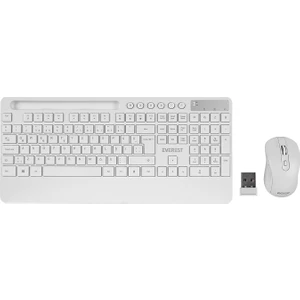 KM-9676 Beyaz Multimedya Tablet-Telefon Standlı Klavye + Mouse Set