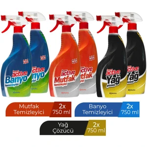 Hyper Actıve Mutfak Temizleyici x 2 Adet + Banyo Temizleyici x 2 Adet + Yağ Çözücü x 2 Adet