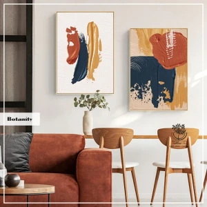 Tablom TR Metal Çerçeveli Gerçek Camlı Tablo Botanity 222 Li Set