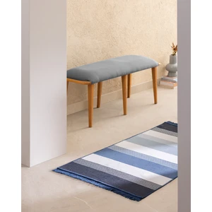 Madame Coco Rontalon Saçaklı Dokuma Kilim - 120X180 cm - Lacivert/mavi