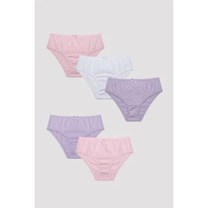 Kız Çocuk Çok Renkli Basic 5li Slip Külot