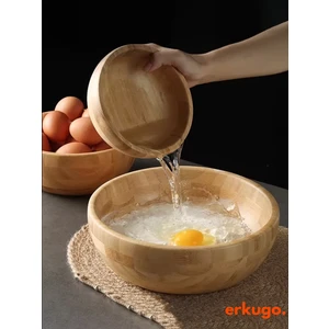 Bambu 3’lü Salata Kasesi, Sunum Kasesi, Dekoratif Kase, Iskandinav Kase