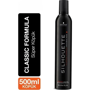 Silhouette Süper Tutucu Hacim Verici Saç Köpüğü 500ML (Siyah)