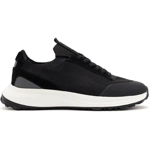 Zero Erkek Siyah Bağcıklı Kalın Tabanlı Kumaş Sneaker 24SFD62196F