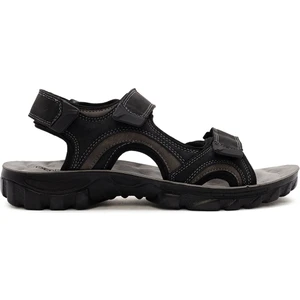 Erkek Siyah Bantlı Nubuk Deri Casual Sandalet 24SFD6793V3