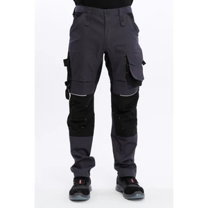 İş Pantolonu San Marino Model 8 Cepli Full Likralı Diz Destekli Gri-Siyah