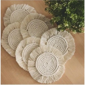 Makrome 6 Adet Bardak Altlığı