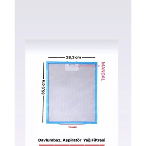 Uyumlu Davlumbaz Ankastre Aspiratör 28,3X35,5 cm Alüminyum Yağ Filtresi