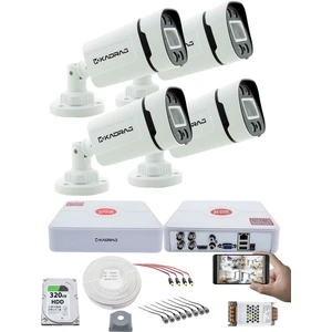 4 Kameralı Set Kadraj - Gece Renkli 5mp Sony Seculensli 1080P Full Hd Ahd Güvenlik Kamerası - 4x Ultra Warm LED Colorvu - Plastik Kasa