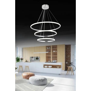 Osc Home Aydınlatma Tasarım LED Avize Halka Krom Renk 3 Renk Işık kumandalı