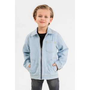 Gold Class Kidswear Fermuarlı Çift Cepli Tek Göğüs Cepli Erkek Çocuk Kot Ceket