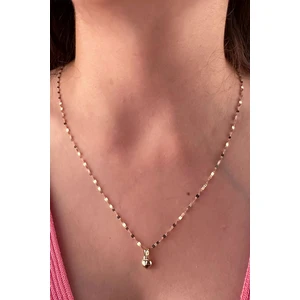 Fiyonk Kuyumculuk 14 Ayar Altın Aynalı Zincir Kalp Kolye 1.35 mm