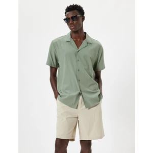 Kumaş Şort Oversize Pileli Chino Düğmeli Cep Detaylı