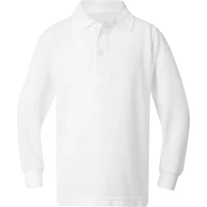 Okul Tshirt , Beyaz Uzun Kollu Polo Yaka Kız Erkek Çocuk  Okul Tişörtü